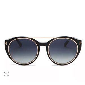 Tom Ford Black Sunglasses with Gold Accents